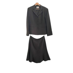 Kasper - Perfect brown pinstriped 2pc Lined Skirt Suit women's size 12